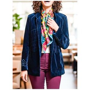 Chico's Jacket‎ jewel tone velvet blazer un structured size XL